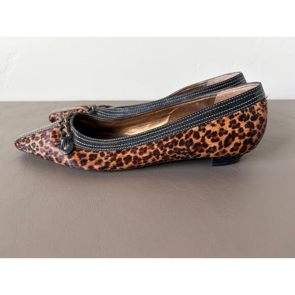 Talbots Leopard Print Pointy Toe Low Heel Flats Business Casual Dress Shoe Sz 6B - Picture 4 of 10